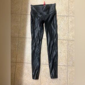 Spanx faux leather leggings. Worn once fits TTS